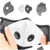 Masques de créateurs Masque de sport à cinq couches Filtre à charbon actif Coussin en néoprène Lavable Joint anti-poussière Livraison ultra rapide Dhs 158 Dr Dht9M