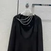 Designer de robes décontractées haut de gamme pour femmes française Hepburn Wisdom Chain robe longue décorative GSEV