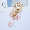 Korea Ins Girl Heart Powder Rabbit Creative Personality Bag Keychain Female Pendant Key Chain Accessories Cute