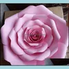 Ghirlande di fiori decorativi Addensamento Fiore di carta Decorazione di cerimonia nuziale Enorme rosa Vetrina 3D Fiori manuali Festa Su Dhwme