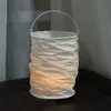 Autres fournitures de fête d'événement DIY Lanterne en papier droite blanche avec bougies LED cylindriques pour Weding Xmas Table Outdoor Hanging Decor 221128