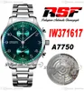 RSF IW3716 A7750 자동 크로노 그래프 남성 시계 41mm 녹색 다이얼 골드 마커 스테인리스 스틸 팔찌 슈퍼 에디션 ETA 시계 퓨레 타임 03D4