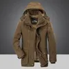 Heren Down Parkas Fleece Jacket Warm Dikke Windschepen Hoge kwaliteit Bont kraagjas Winddicht 6xl 7xl Fashion Winter Outderwar 221128