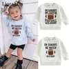 Pull 0902 Lioraitiin 06 ans enfant en bas âge enfants fille garçon sweat balle saison papa maman lettres Football imprimé hauts 221125