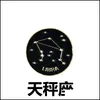 Broches Broches Dessin Animé Noir Badge Rond Constellation Symbole Signification Broches Épingles En Émail Drôle Fashionjewelry Revers Backpa Dhgarden Dhysa