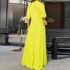 Casual Dresses ellafads Women Maxi Dress Fashion Casual Lapel Half Sleeve Single Row Button Pleated Cardigan Shirt Dresses High Streetwear 221126