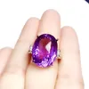 Cluster Rings Natural Real Amethyst Luxury Shiny Ring 925 Sterling Silver 13 18mm 15ct Big Gemstone Fine Jewelry Women X219228