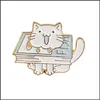 Pinos broches animais esmalte broche pino desenho animado gato fofo e no livro como ser letra padr￵es de distintivo designer broches pin dhgarden dhovs