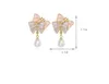 Unique Enamel Butterfly Ear Studs Color Earrings Fashion Metal Women Eardrop S925 Silver Needle Accessories Earwear