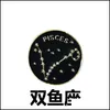 Broches Broches Dessin Animé Noir Badge Rond Constellation Symbole Signification Broches Épingles En Émail Drôle Fashionjewelry Revers Backpa Dhgarden Dhysa