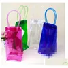 أكياس التخزين PVC حقيبة يد حقيبة ملابس حقيبة لينة الغراء الأكياس النبيذ البيرة البلاستيك لون الأزياء الشفافية