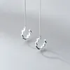 Backs Earrings MloveAcc Real 925 Sterling Silver Chain Line Simple Clip On For Women Wedding Jewelry