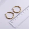 Kolczyki obręcze Wysokiej jakości skręcony drut 18K Gold 30 mm Circle Circle Circle Stal Stael Women Womendys Jewelry Hurt