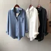 Women's Blouses Gray Blue Chiffon Women Shirts 2022 Summer Drop Button-up Slim Office Lady Elegant Female Blousas Outwear Tops