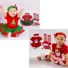 Clothing Sets My First Christmas Costumes Girl Romper Set Infantil Short Sleeve Jumpsuits Santa Claus Clothes Xmas born Kids Baby Product 221125