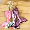 Mermaid Keychain Fashion Sequin Mermaid Tail Key Rings Accessories Car Luggage Algage Pendant Wholesale Keychains