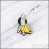 Pins Brooches Banana Brooch Pin Fruit Plant Organ Enamel Badge Adt Funny Cartoon Jewelry Women Friend Wholesale 1465 D3 Drop Deliver Dhz4A