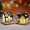 Dekoracje świąteczne Fengrise LED Light House Merry For House Tree Ornament Xmas Navidad Rok 221125