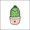 Broches Broches Dessin Animé Cactus Broche Mignon Mini Plante Pot Femmes Denim Vestes Revers Épingles Chapeau Badges Enfant Bijoux Christ Dhgarden Dhmb4