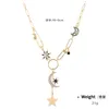 Pendants Necklaces Mysticism coin set auger relief the stars the moon small pendant Bib necklace Ladies' fashion sautoir