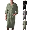 Vêtements de nuit pour femmes Peignoir pour hommes et femmes Kimono en lin uni Robe de sauna Robe de chambre Pyjamas Cardigan long de style japonais