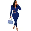 Ethnic Clothing African Clothes Women 2 Piece Set Lace Up Hollow Tops Pant Suits Autumn Solid Sexy Clubwear Office Lady Matching