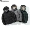 Mens Down Parkas Needlesnoah Winter Men Jackets huva tjock varm bomull vadderad vindtät kappa manlig fast färg outwear plus storlek 8xl 221128