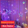 Juldekorationer LED -stjärnlampa Gardin Garland Fairy String Lights Decoration Outdoor For Holiday Wedding Party Year Decor 221125