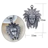 National Indian Head Portrait Pendant Necklace Ancient Silver Stainless Steel Necklaces for Women Men Hiphop Fine Fashion Jewelry
