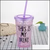 Фабрика Mugs Direct Creative Summer Ice Cup Студент двойной портативный питье с крышкой ST охлажден 27 K2 Drop Home Home Garde Dhxw7