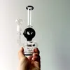 Siyah Cam Bong Nargile 10 inç Yağ Dab Teçhizat Su Geri Dönüştürce Sigara Boruları 14mm Kadın Eklemi