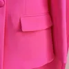 سروال السترة بدلة من قطعتين مجموعة فاتحة من النساء الوردي الفاتح الأزرار واحدة الأزرار اندلاع السراويل السترة السترة الرسمية بدلة عالية الجودة J220813