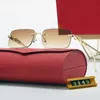 Retro-Designer-Vintage-Sonnenbrille Mann Frauen einteilige Brille Brille randlos Finish Schraube schwarzes Leder carti grau polarisiertes schwarzes Acetatglas