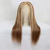 Brasilianskt mänskligt hår Peruanska Indian Raw Virgin Hair 13x4 Spets Front Wig P8/27 Färg Rak 150% 180% 210% Densitet 8 27 Piano Color 10-32 tum