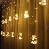 Décorations de Noël rideaux LED ing ball étoiles éclairage décoration chambre disposition lumières colorées chaîne clignotante 221125