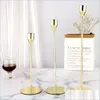 Candle Holders 3Pcs/Set Chinese Style Metal Candle Holders Simple Golden Wedding Decoration Bar Party Living Room Decor Home Candles Dhksl