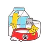 Spille Spille Cartoon Spille animali per le donne Gatto con scatola Spille Spilla Festa Metallo Pittura Smalto Distintivo Moda Gioielli creativi Dhbzm