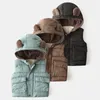 Gilet bébé vêtements garçons filles solide gilet à capuche manteau pour 12 mois à 4 ans enfants hiver enfants vestes chaudes gilets costume de noël 221125