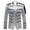 Herrdräkter Blazers Sequin Embellished Jacket Stage Party S Suit Military Dress Tuxedo Singer Show DJ Costume Homme 221124