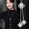 s Autunno e inverno versione coreana piccolo maglione fresco catena trifoglio ciondolo collana lunga accessori pendenti femminili sono versatili