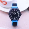 Wristwatches High Quality Young Men Boys Cool Contrast Color Sport Silicone Quartz Wristwatch Students Digital Waterproof Electric Watch