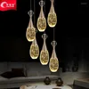 Kolye lambaları Modern Romantik Yemeği Odası Led Kabarcık Kristal Işık Lambası Kafe Bar Asılı 3 Kafa armatürü Askı