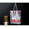 Gift Wrap 10pcs/lot Tea Packaging Tote Bag Drink Coffee Milk Takeaway Disposable Transparent Plastic Single Two Cups Handbags