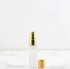 5ml Thin Frosting Glass Spray Bottle Travel Perfume Portable Bottle With Gold Silver Atomizer Refillable Aluminium Pump SN478