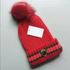 디자이너 겨울 니트 비니 모직 모자 여성 Chunky 니트 두꺼운 따뜻한 가짜 모피 Beanies 모자 여성 보닛 비니 모자