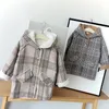 Coat Girls Woolen Baby Clothes Winter Clothing Net Red Foreign Air Plus Velvet Thickened Plaid Longsleeved Warm 221125