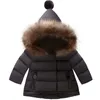 Down Coat Girls Plush Jack Cotton Hood Coat Autumn and Winter Baby Long Sleeve Thicked Hooded 221125