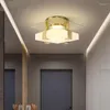 Plafondlichten Noordse moderne ledlamp voor woonkamer slaapkamer gang persoonlijkheid creatief marmeren marmeren all-copper indoor verlichting luminaire