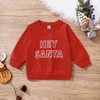 PULLOVER 0802 LIORITIIN 04 Years Toddler Christmas Baby Girl Boy Autumn Sweatshirts l￥ng￤rmad brev Santa tryckt topp 221125