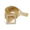 Belts Straw For Women Stretch Elastic Rhinestone Belt Corset Dress Decorative Shaping Girdle Stretchy Waist